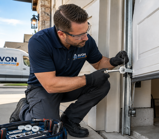 Garage Door Pro technician repairing
